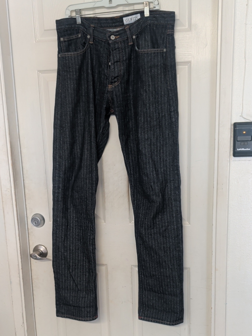 Gustin herringbone selvedge denim jeans California Straight Leg Men 36 - Picture 2 of 10
